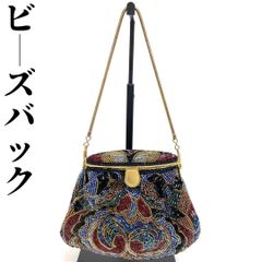 着物と帯 時流】B241034s◇アンティーク ビーズバッグ◇はしもとLumy 