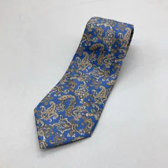 STEFANO RICCI ステファノ リッチ ネクタイ 美品 ラグジュアリーコレクション シルク ペイズリー柄 メンズ ゴールド サックス ブルー系 服飾 B15610◆のサムネイル
