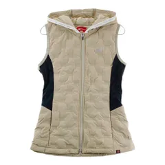 サイズ：1 NEW BALANCE GOLF ニューバランス  フード付 ダウン ジップベスト 総柄 ベージュ系 [240101571049] ゴルフウェア レディース ストスト