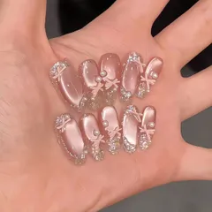 リボンちゅるんネイルチップ　M