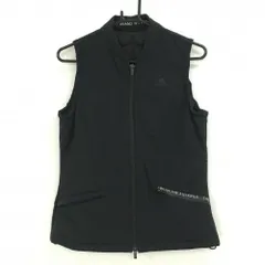 アディダス 中綿ベスト 黒 胸元ロゴ 裾ドローコード  レディース OT ゴルフウェア adidas