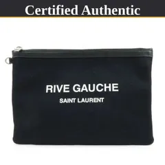 【美品】 Saint Laurent サンローランパリ クラッチバッグ 581369 - ブラック / キャンバス、レザー