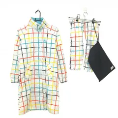 ルコックゴルフ レインウェア（2WAYワンピース×レインカバー） 白×ライトブルー  レディース L ゴルフウェア le coq sportif