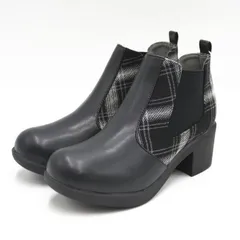 by あしながおじさん サイドゴアブーツ 22.5㎝ ブラックコンビBL/C mer0592 ショートブーツ チャッカブーツ 8990001