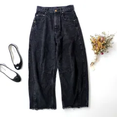 pual ce cin ピュアルセシン カーブデニムパンツ ブラック 黒 36/S (128E＋7675)26H