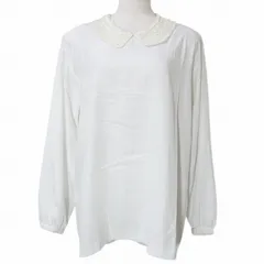 ピンクハウス PINK HOUSE ヴィンテージ ブラウス レース 装飾 プルオーバー 長袖 白 ホワイト X