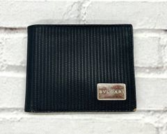 ブルガリ BVLGARI 長財布 ロゴ ミレ リゲ ダブルホック付 レザー 黒