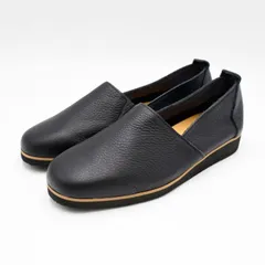 Figurino フィグリーノ Lカットスリッポン 23.0㎝ BLブラック mer0598 FT-6 日本製 本革 レディースシューズ