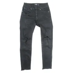 美品 AZUL BY MOUSSY アズールバイマウジー ダメージ スキニーデニム ジーンズ ストレッチ パンツ XS 黒 ブラック レディース 古着 中古 USED