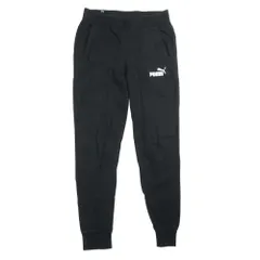 良品 PUMA プーマ 薄手スウェット ジョガーパンツ ロゴプリント イージーパンツ M 黒 ブラック レディース 古着 中古 USED