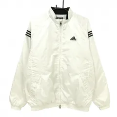 アディダス 中綿ジャケット 白×黒 袖3ライン ロゴ刺しゅう  メンズ L/G ゴルフウェア adidas
