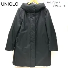 t) UNIQLO ユニクロ ハイブリッドダウンコート ブラック 4450491 サイズL レディース 中古美品