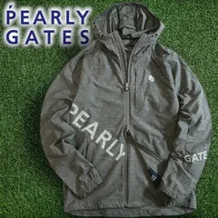 PEARLY GATES パーリーゲイツ ゴルフ TEXBRID ロゴプリント ストレッチ ジップアップ フーデッドジャケット ブルゾン 053-3120305 定価4.5万 グレー ▲090▼50116k04