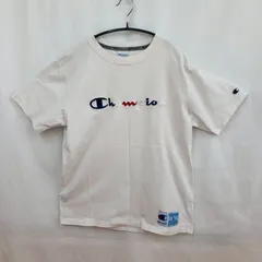 古着　champion　チャンピオン　Tシャツ　白色　ホワイト　L　袖ロゴ　カジュアル　ユニセックス　マルチカラーロゴ　刺繍
