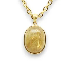 GOLDが目立つ 限定1点物 ルチルクォーツ ネックレス トップ 【ghrnt6･約4g】｜天然石 タイチンルチル｜金運 仕事運 成功運パワーストーン メンズ レディース｜GHR-NT6 プレゼントにも 贈り物 天然石の卸　京の蔵