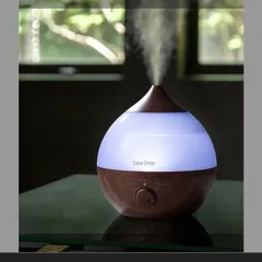 THREE UP 上部給水式アロマ加湿器 Dew Drop L(デュードロップL)ダークウッド ホワイト 2個