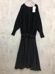 新品 Rope Picnic ロペピクニック gde-12060-a ドッキングドルマンニット ワンピース size38/黒 ■■ レディース