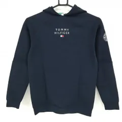 【超美品】トミーヒルフィガー フード付セーター ネイビー×白 フロントロゴ ニット レディース S ゴルフウェア Tommy Hilfiger Golf