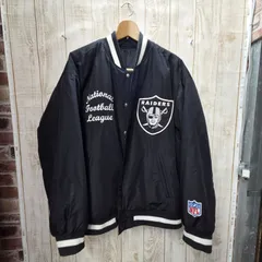 1 S01253 GU RAIDERS レイダース スタジャン スタジアムジャンパー ブラック ナイロンスタジャン バーシティジャケット ワッペン刺繍   セットアップ  ジャケット パンツ  XL  衣類 メンズ