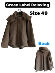 green label relaxingウール混・フード付きショートコート