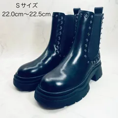 【新品 訳あり】カリーノ　サイドゴアビジューショートブーツ　Sサイズ　黒