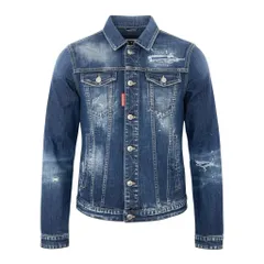 6a9 《美品》 DSQUARED2 ディースクエアード DAN JEAN JACKET デニムジャケット ダメージ加工 メンズ 紳士服 S74AM1231 S30789 46 インディゴブルーu02t