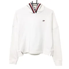 トミーヒルフィガー パーカー 白×レッド×ネイビー フードライン 胸ロゴ レディース  ゴルフウェア Tommy Hilfiger Golf
