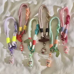 ラブブ風 ストラップ スマホストラップ 携帯ストラップ キーホルダー 推し活グッズ バッグチャーム 手持ちストラップ かわいい 落下防止 labubu