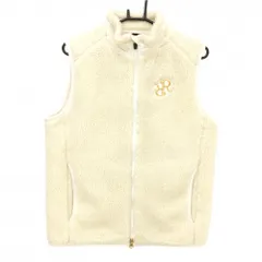 【超美品】レザレクション ボアベスト アイボリー 裏地メッシュ ロゴ刺しゅう レディース M ゴルフウェア Resurrection