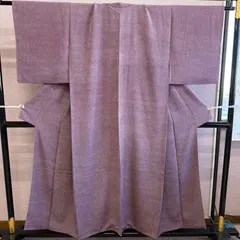 小紋　袷　着物　紫　江戸小紋　霰　リサイクル着物　　紋なし　k-885