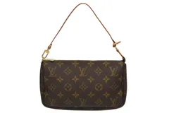 極美品 LOUIS VUITTON ルイヴィトン ポシェット アクセソワール アクセサリーポーチ M51980 モノグラム ブラウン レザー PVC 中古 4b011279