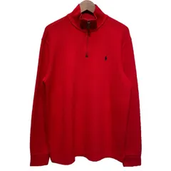 POLO by RALPH LAUREN　セーター　長袖　ニット　トップス　プルオーバー　ハーフジップ　ハイネック　ハイゲージ　無地　ワンポイント　ブランドロゴ　スモールポニー　刺しゅう　古着