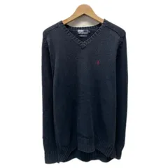POLO by RALPH LAUREN　セーター　長袖　ニット　トップス　Vネック　ワンポイント　ブランドロゴ　スモールポニー　刺しゅう　ハイゲージ　古着