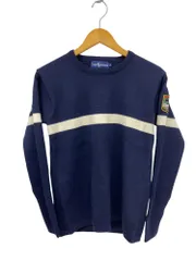 POLORALPH LAUREN (ポロラルフローレン) 80s ヴィンテージ ラムウール セーター 長袖 ニット ワッペン 67635 M ネイビー メンズ/028