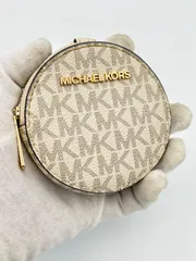 ■ MICHAEL KORS マイケルコース MK総柄 ラウンド型 コインケース 小銭入れ ゴールド金具 レディース