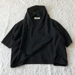 状態良 バーシスブルック Basisbroek ポンチョコート ブラック ベルギー製 ウールコート 古着 4656のサムネイル
