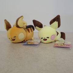 포켓몬 센터 마스코트 Pokemon Yurutto 잠 썰매 피츄/라이츄 2체 세트 종이 태그 첨부
