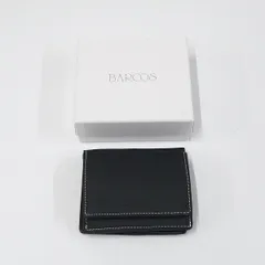 BARCOS バルコス シュリンクレザーミニウォレット USED超美品 財布 二つ折り ブラック コンパクト ユニセックス X8820