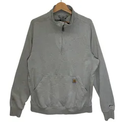 Carhartt/カーハート RELAXED FIT.FORCE ハーフジップ スウェット トレーナー プルオーバー ワンポイント刺繡 オーバーサイズ ビッグシルエット Vietnam製 Lサイズ グレー