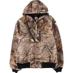 古着 カーハート Carhartt アクティブジャケット 迷彩柄 リアルツリーカモ ダックフルジップパーカー メンズL相当/eaa605579