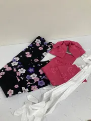 送料無料★浴衣　作り帯　着物★レディース浴衣セット　ピンク　ブラック★フリーサイズ　#80109sqq