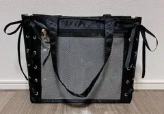 【訳あり】 推し活 痛バ 痛バッグ 大容量 リボン A4 ブラック 一部不良