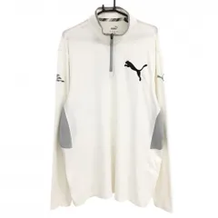 プーマ 長袖ハイネックシャツ 白×ライトグレー ハーフジップ 微起毛素材 cobra メンズ US-XL ゴルフウェア PUMA