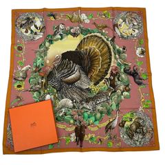 極美品 HERMES エルメス カレ90 FAUNE ET FLORE DU TEXAS TEXAS
