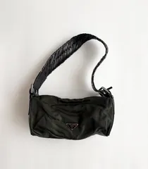 FW2001 PRADA LEATHER DOCKING SHOULDER BAG　プラダ　2001年　 archive アーカイブ　ナイロンショルダーバッグ　レザードッキング　編み込み　ハンドバッグ　プラダ　00s