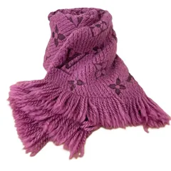 ♪Louis Vuitton ルイヴィトン M70461 エシャルプ ロゴマニア ウール シルク ニットマフラー