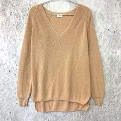 URBAN RESEARCH DOORS アーバンサーチドアーズ コットン 畦 Vネック プルオーバー ベージュ Oneサイズ 〇◇