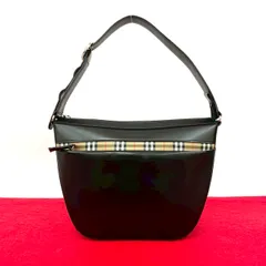未使用保管品 BURBERRY バーバリー ノバチェック カーフ レザー 本革 ワン セミ ショルダーバッグ トートバッグ ブラック 黒 74633