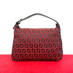フェンディ ズッカ柄 ミニボストンバッグ キャンバス レザー FENDI