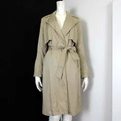 ザラ ベーシック ZARA BASIC コート ガウン トレンチコート 裏ギンガムチェック 長袖 XS ベージュ